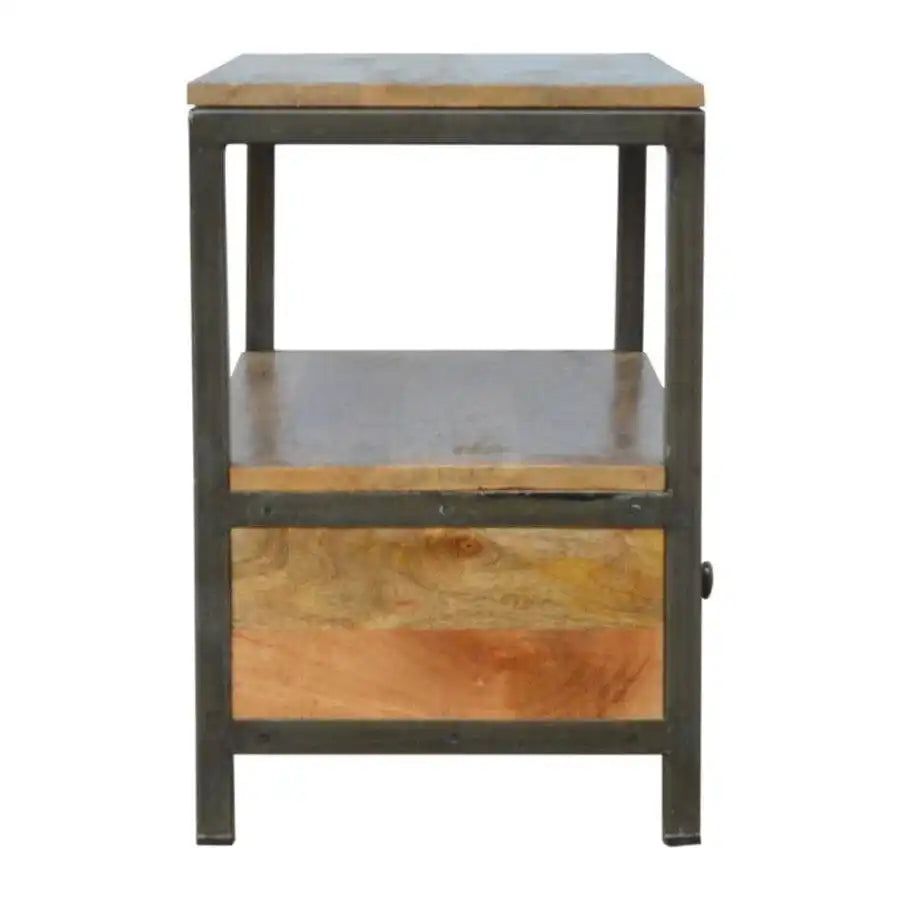 2 Drawer Coffee Table With Iron Base - Price Crash Furniture