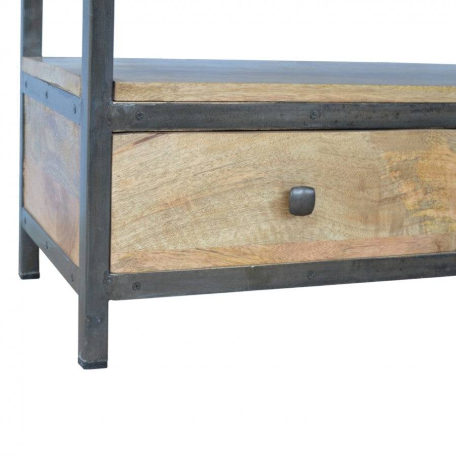2 Drawer Coffee Table With Iron Base - Price Crash Furniture