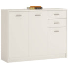 4 You 3 Door 2 Drawer Wide Cupboard In Pearl White - Price Crash Furniture