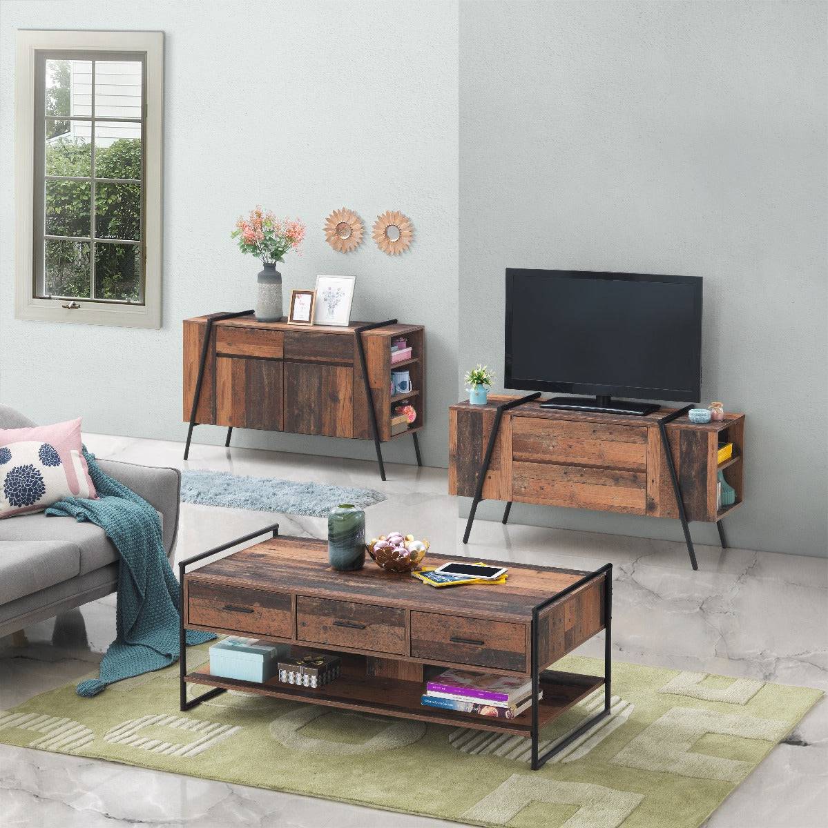 Abbey Coffee Table with 3 Drawers by TAD - Price Crash Furniture