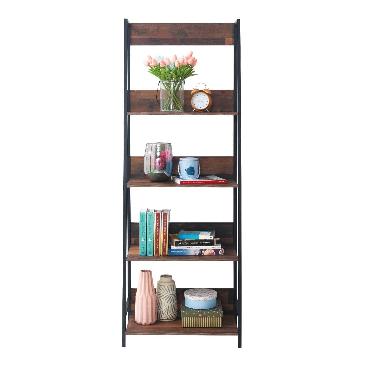 Abbey Ladder Bookcase Shelf with 4 Shelves by TAD - Price Crash Furniture