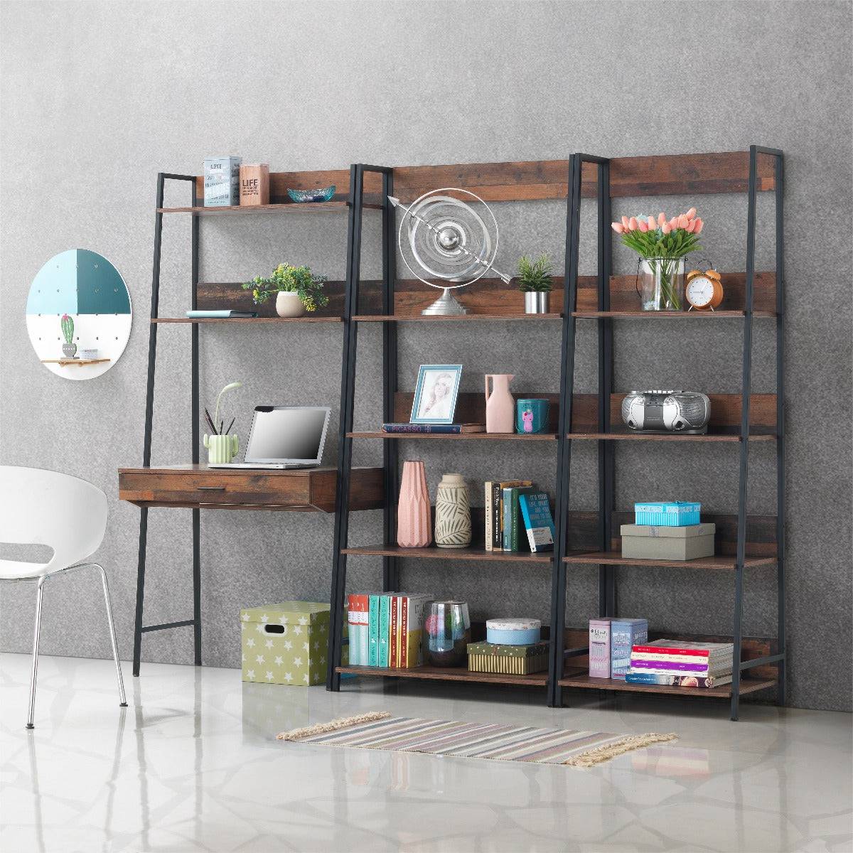 Abbey Ladder Bookcase Shelf with 4 Shelves by TAD - Price Crash Furniture