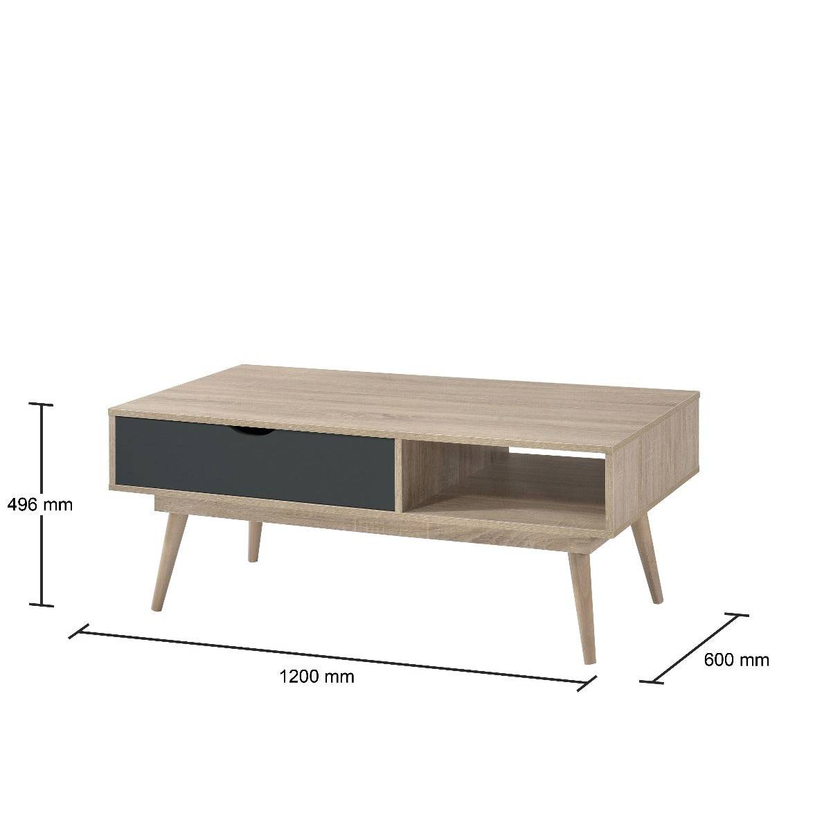 Alford Coffee Table in Sonoma Oak and Grey by TAD - Price Crash Furniture