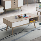 Alford Coffee Table in Sonoma Oak and White by TAD - Price Crash Furniture