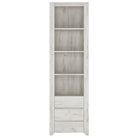 Angel Tall Narrow 3 Drawer Bookcase in White Oak - Price Crash Furniture