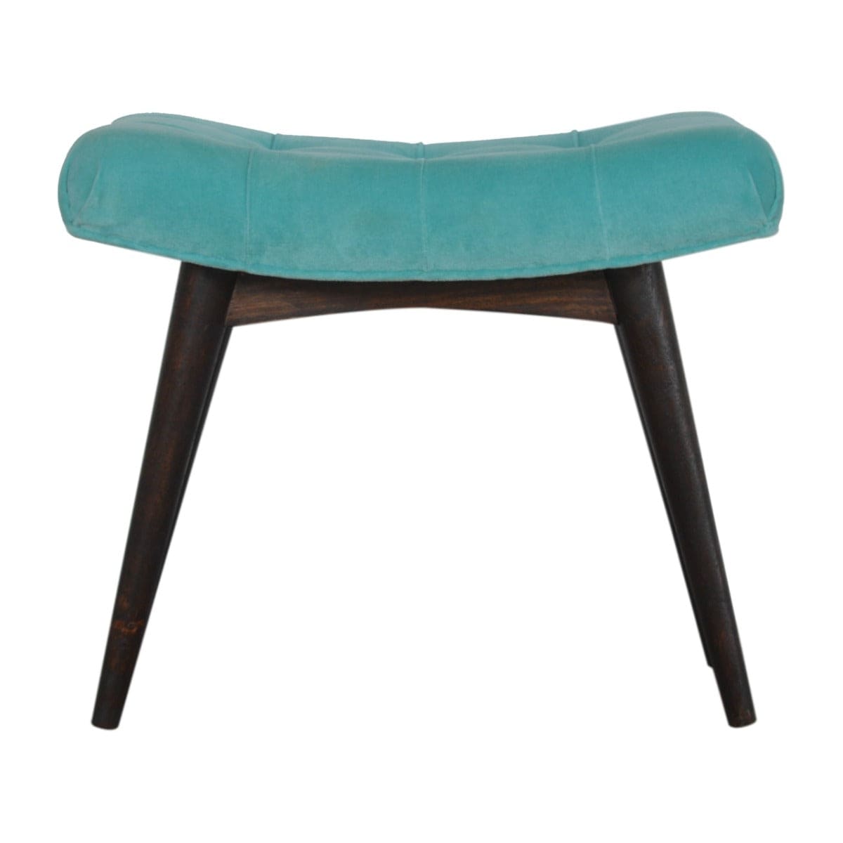 Aqua Cotton Velvet Curved Bench - Price Crash Furniture