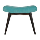 Aqua Cotton Velvet Curved Bench - Price Crash Furniture