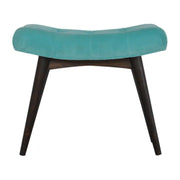 Aqua Cotton Velvet Curved Bench - Price Crash Furniture