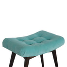 Aqua Cotton Velvet Curved Bench - Price Crash Furniture