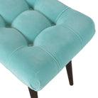 Aqua Cotton Velvet Curved Bench - Price Crash Furniture