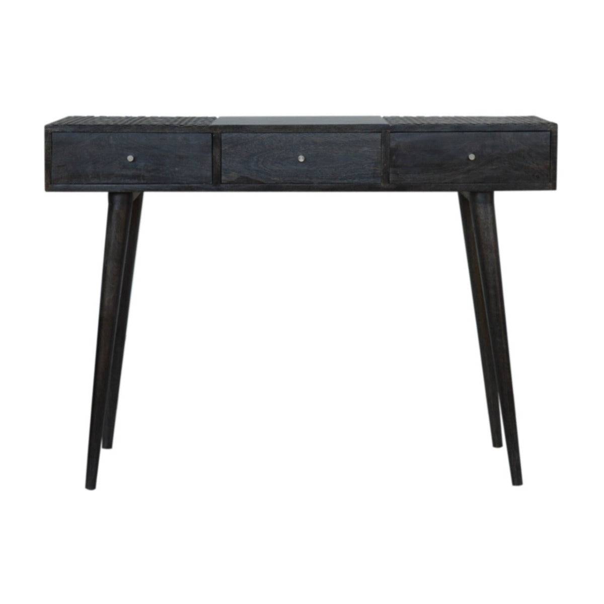 Ash Black 3 Drawer Hallway Console Table - Price Crash Furniture