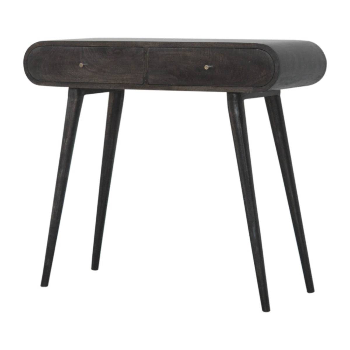 Ash Black Curved Edge Console Table - Price Crash Furniture