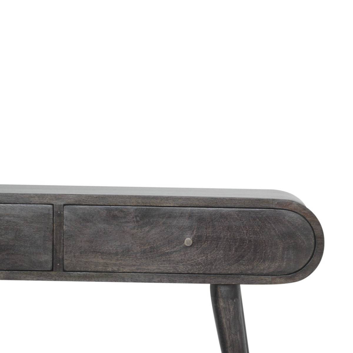 Ash Black Curved Edge Console Table - Price Crash Furniture