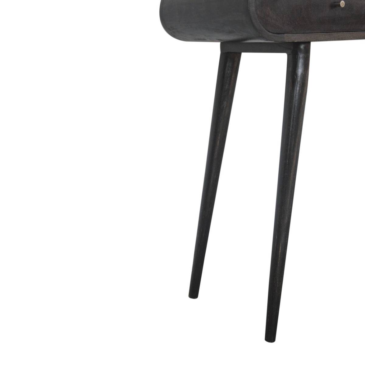 Ash Black Curved Edge Console Table - Price Crash Furniture