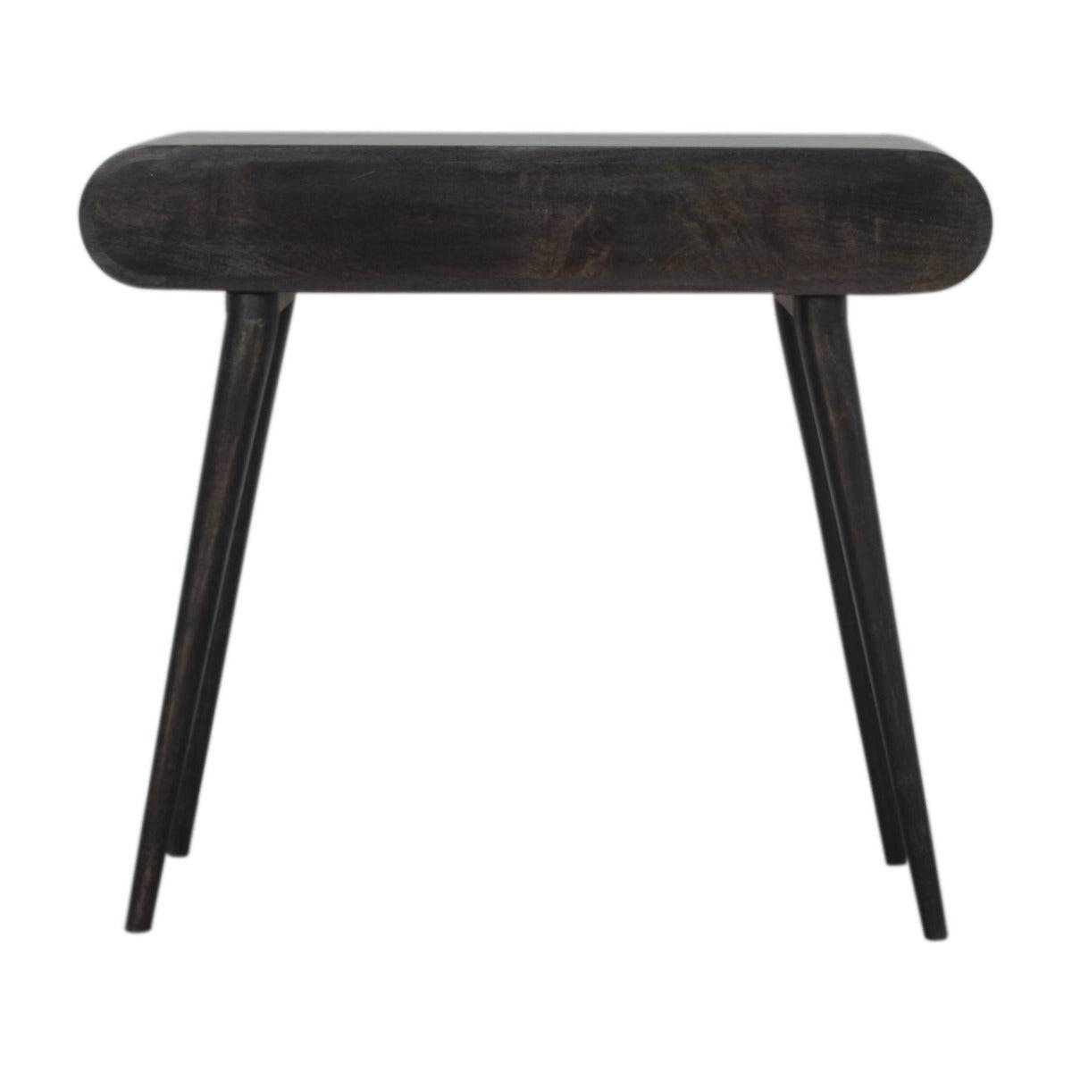 Ash Black Curved Edge Console Table - Price Crash Furniture