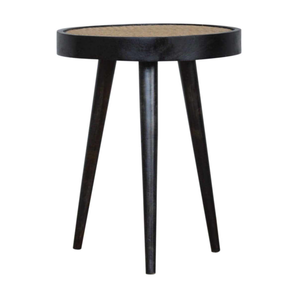 Carbon Black Rattan End Table - Price Crash Furniture