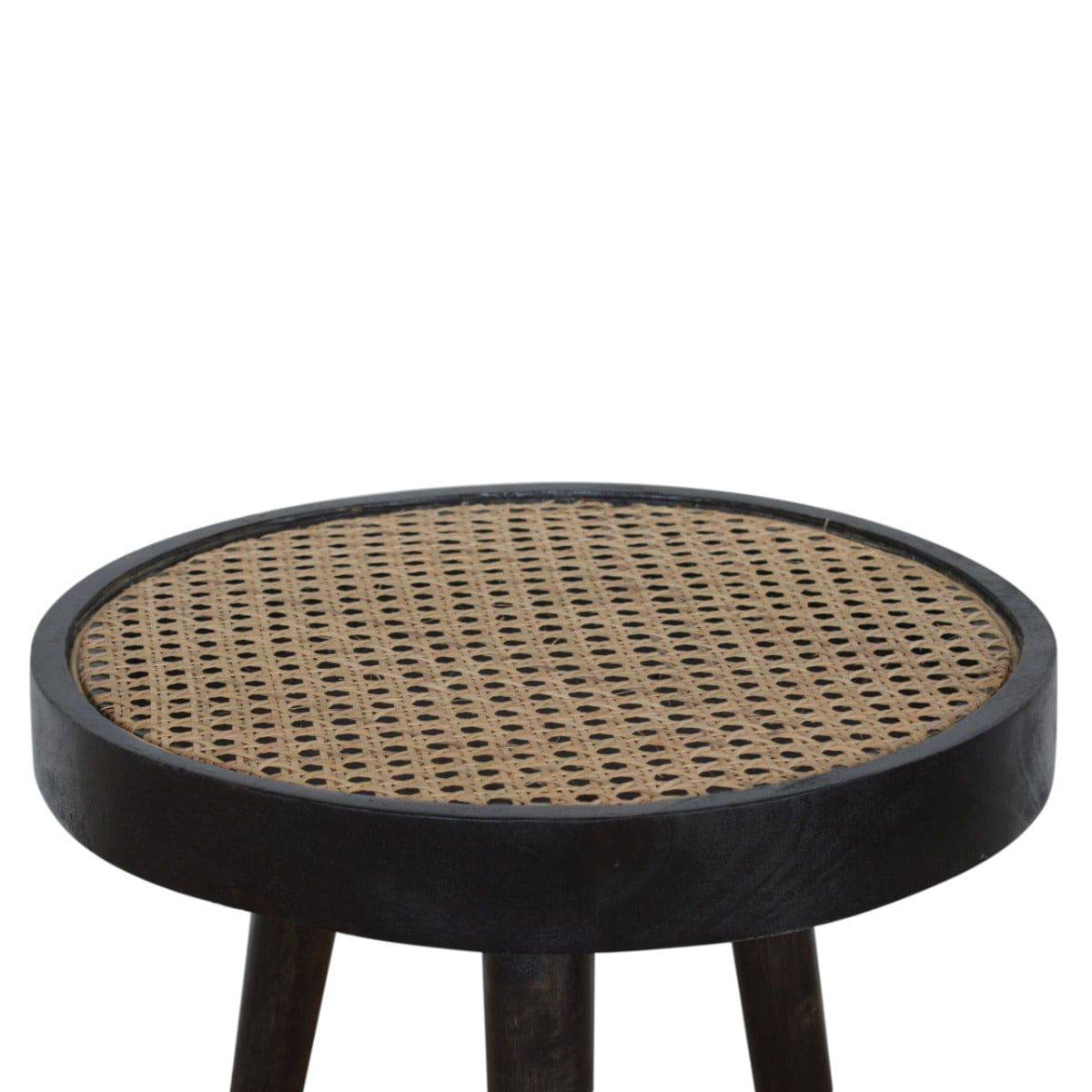 Carbon Black Rattan End Table - Price Crash Furniture