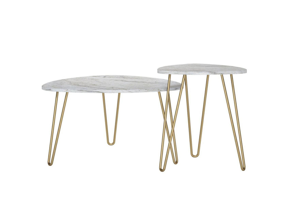 Athena Nesting Tables in White by Dorel Novogratz - Price Crash Furniture