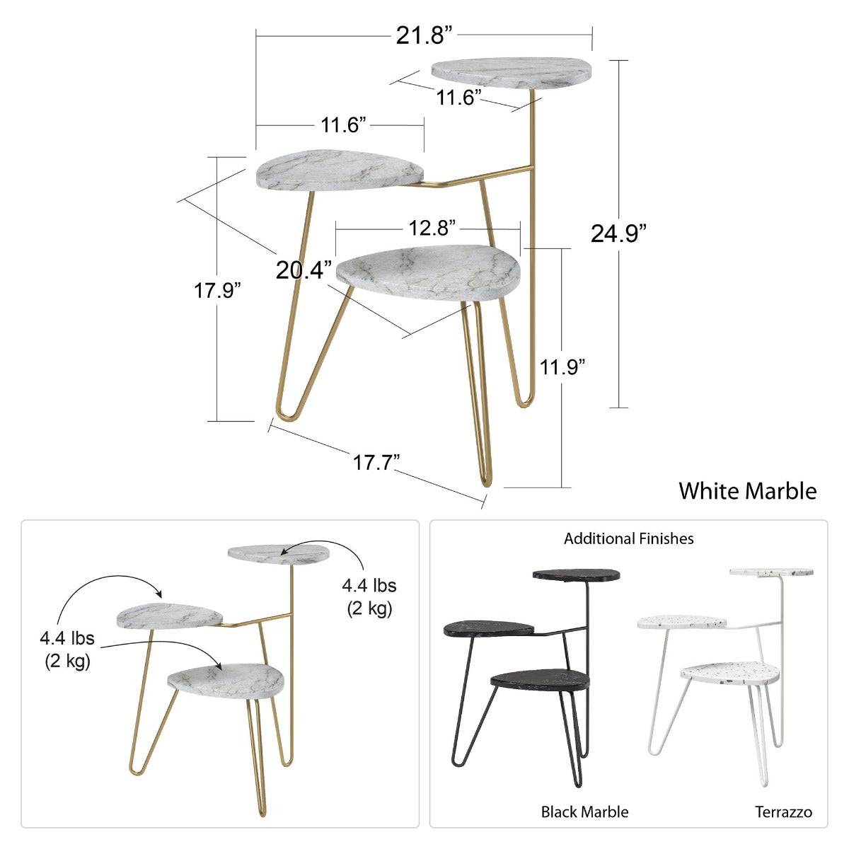 Athena Plant Stand in White by Dorel Novogratz - Price Crash Furniture