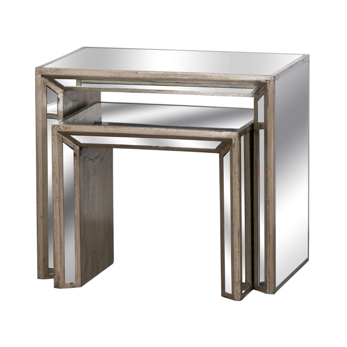 Augustus Mirrored Nest Of Tables - Price Crash Furniture