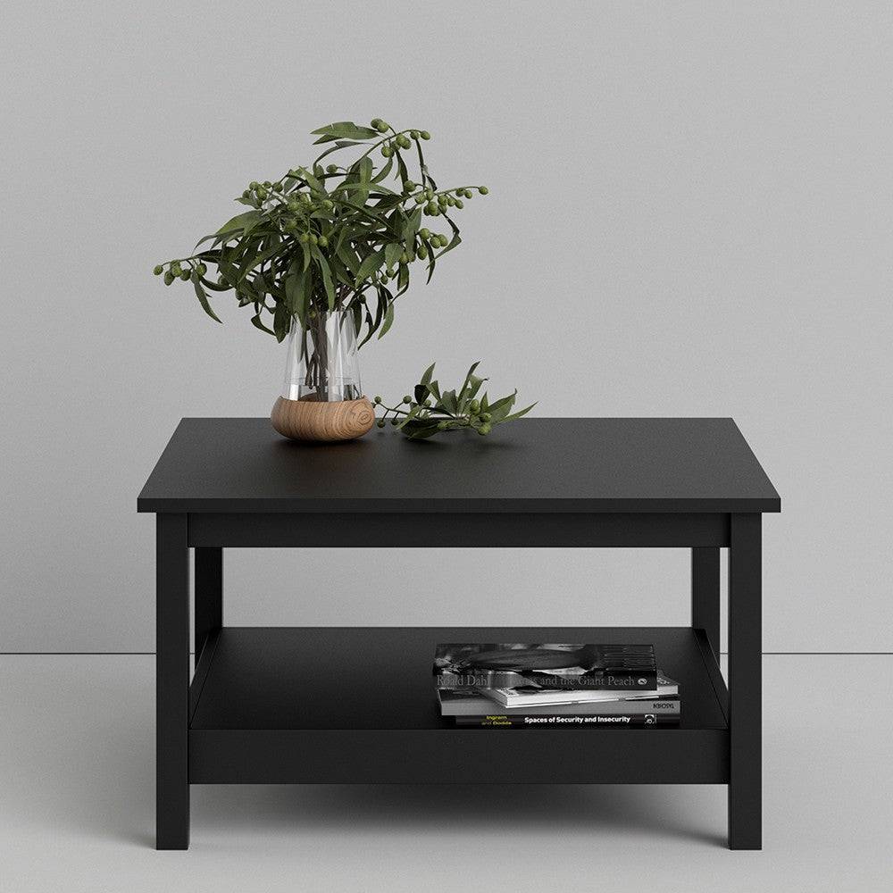 Barcelona Coffee Table with Shelf in Matt Black - Price Crash Furniture