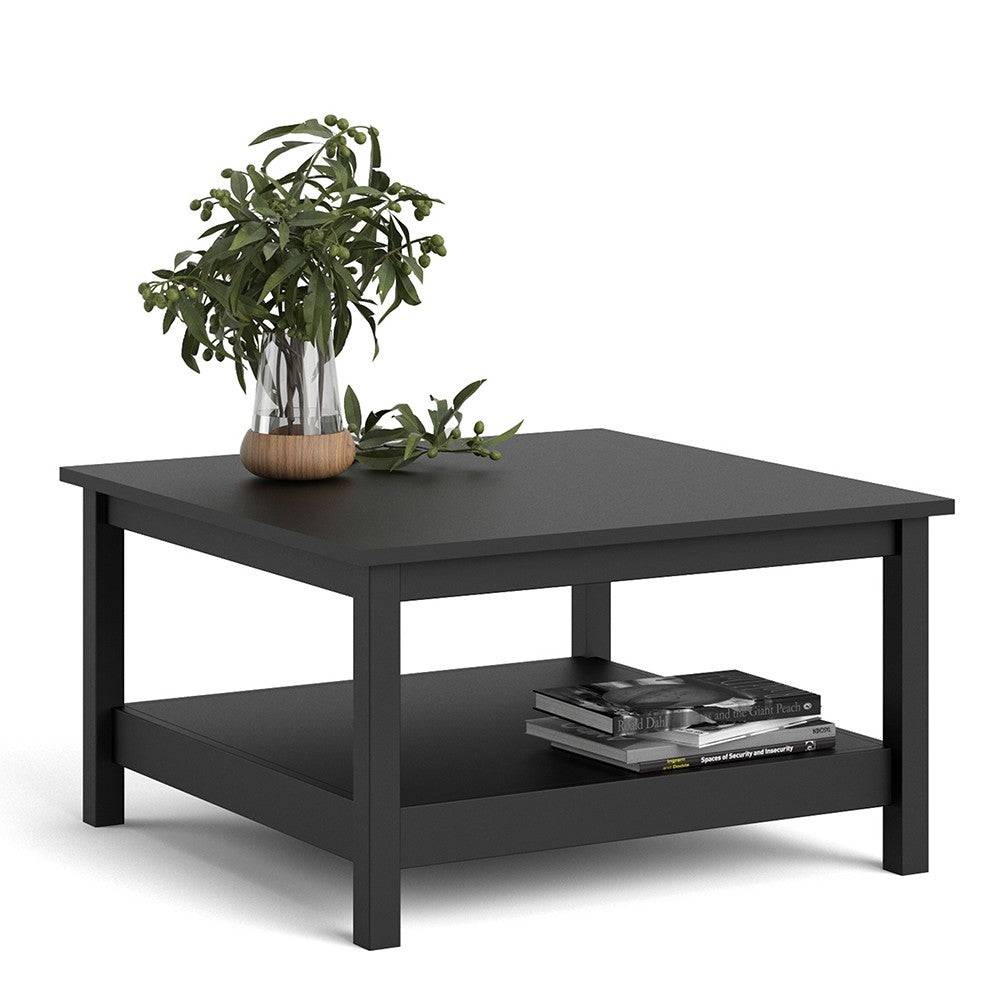 Barcelona Coffee Table with Shelf in Matt Black - Price Crash Furniture