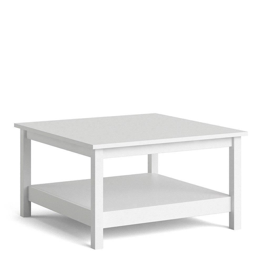 Barcelona Coffee Table with Shelf in White - Price Crash Furniture