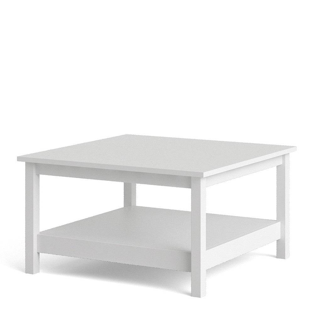 Barcelona Coffee Table with Shelf in White - Price Crash Furniture