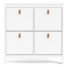 Barcelona Shoe Cabinet Cupboard with 4 Compartments in White - Price Crash Furniture