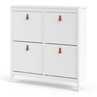 Barcelona Shoe Cabinet Cupboard with 4 Compartments in White - Price Crash Furniture