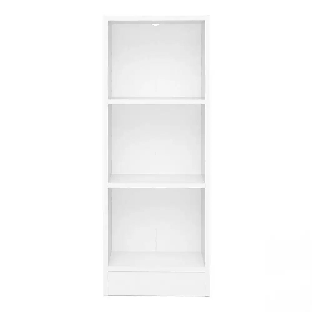 Basic Low Narrow Bookcase (2 Shelves) In White - Price Crash Furniture