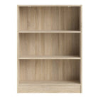 Basic Low Wide Bookcase (2 Shelves) In Oak - Price Crash Furniture