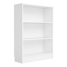 Basic Low Wide Bookcase (2 Shelves) In White - Price Crash Furniture