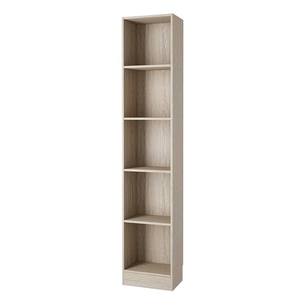 Basic Tall Narrow Bookcase (4 Shelves) In Oak - Price Crash Furniture