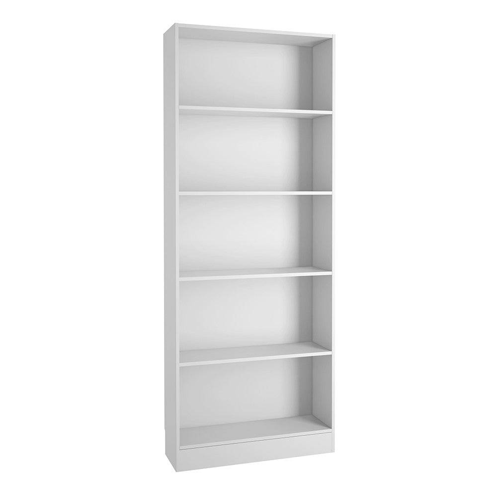 Basic Tall Wide Bookcase (4 Shelves) In White - Price Crash Furniture