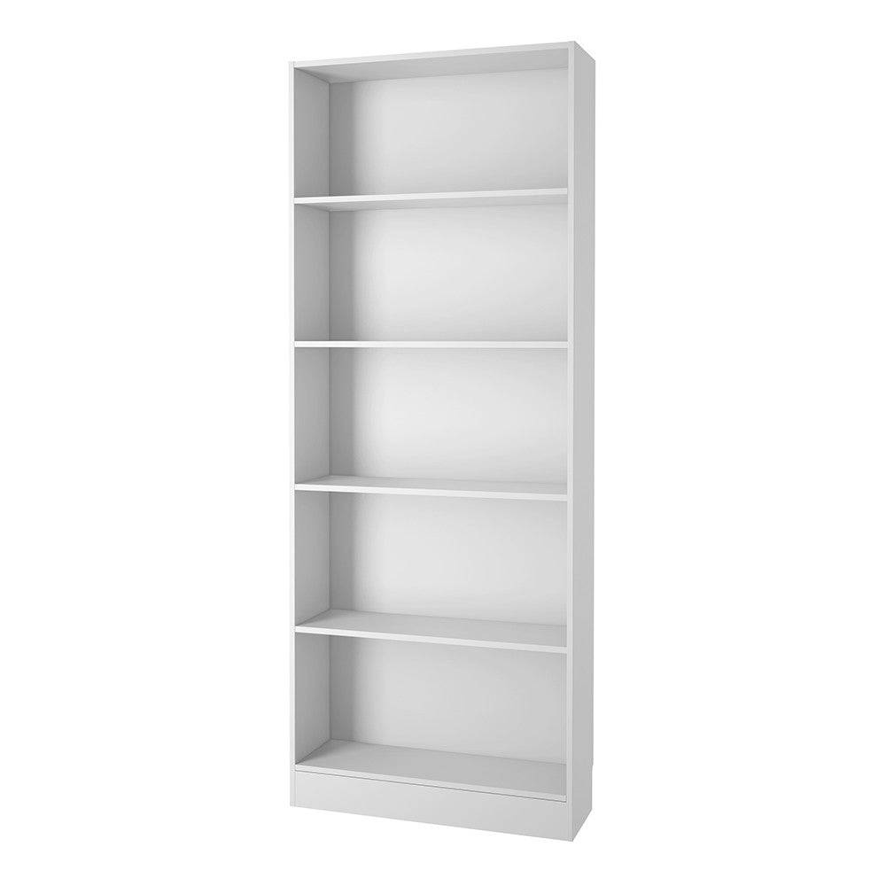 Basic Tall Wide Bookcase (4 Shelves) In White - Price Crash Furniture