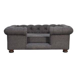 Battleship Tweed Deep Button Pet Sofa Bed - Price Crash Furniture