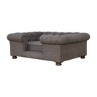 Battleship Tweed Deep Button Pet Sofa Bed - Price Crash Furniture