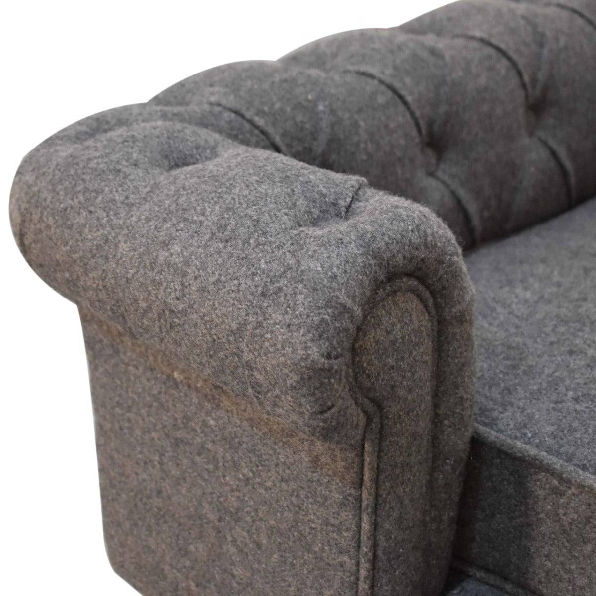 Battleship Tweed Deep Button Pet Sofa Bed - Price Crash Furniture