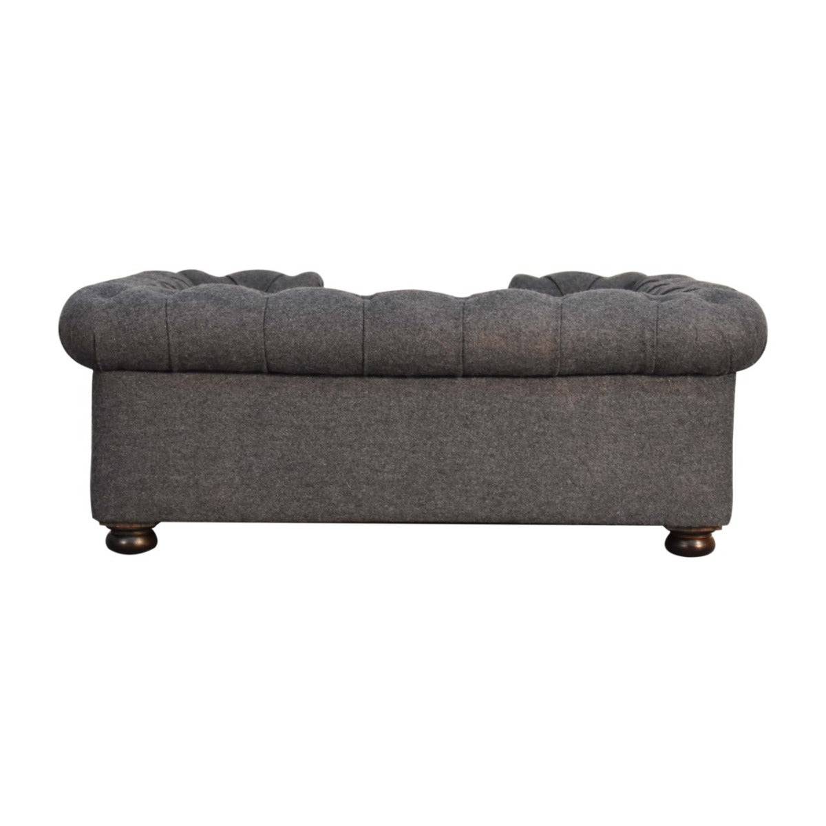 Battleship Tweed Deep Button Pet Sofa Bed - Price Crash Furniture