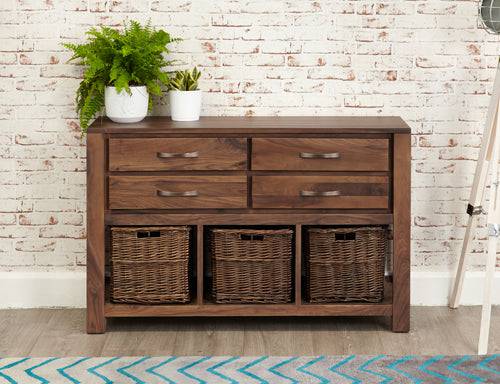 Baumhaus Mayan Walnut Console Table - Price Crash Furniture