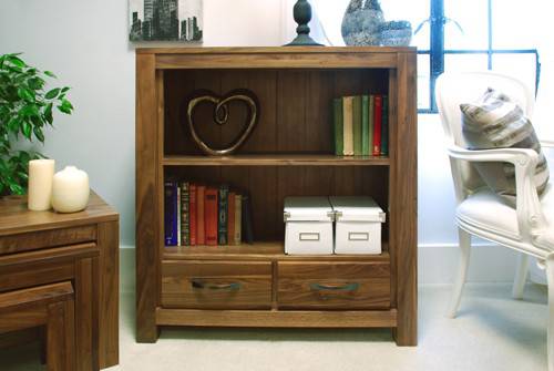 Baumhaus Mayan Walnut Low Bookcase - Price Crash Furniture