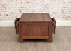 Baumhaus Mayan Walnut Low Four Drawer Coffee Table - CWC08B - Price Crash Furniture