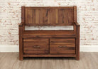 Baumhaus Mayan Walnut Monks Bench With Shoe Storage - Price Crash Furniture