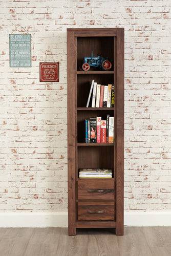 Baumhaus Mayan Walnut Narrow Bookcase - Price Crash Furniture