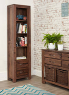 Baumhaus Mayan Walnut Narrow Bookcase - Price Crash Furniture