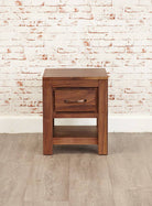 Baumhaus Mayan Walnut One Drawer Lamp Table - Price Crash Furniture