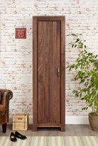 Baumhaus Mayan Walnut Tall Shoe Cupboard - Price Crash Furniture