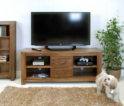 Baumhaus Mayan Walnut Widescreen Television Cabinet - Price Crash Furniture