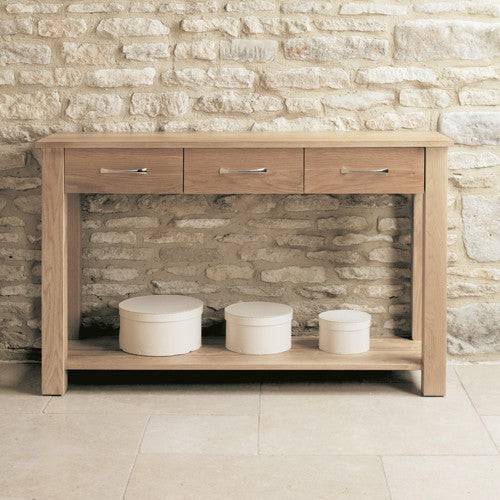 Baumhaus Mobel Oak Console Table - COR02C - Price Crash Furniture